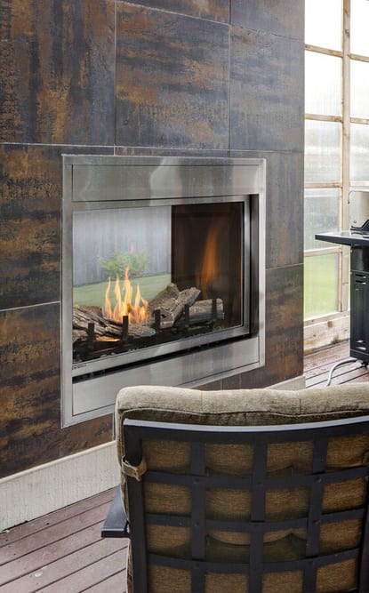 Montigo Modern Residential See Through Fireplace | Bay Stoves