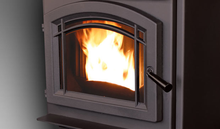 A close up view of the Freestanding Pellet Stove